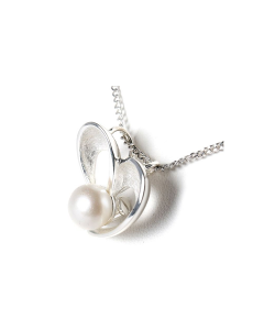 Ask-hängsmycke av silver (925) 'Hjärta' med pärla