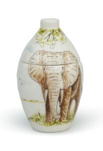 Handmålad miniurna Elefant