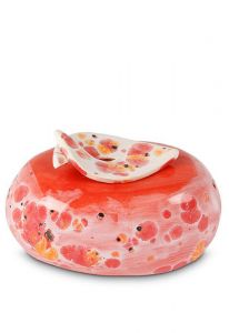 Mini keramikurna 'Lilja' röd