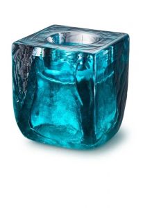 Mini kristallglasurna 'Cubos' med värmeljus Tiffany blå