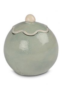 Mini keramikurna 'Flor' grå grön