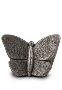 Keramisk konst mini urna fjäril silvergrå