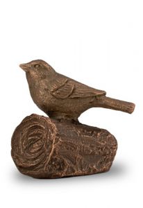 Mini keramikurna 'Fågel på livgren'